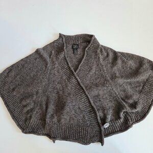 Pure Handknit Lagenlook green oversized cotton blend cardigan.